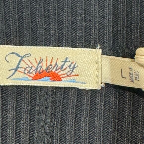 Faherty Legend Rib Bodysuit Black L NWT Clean Girl Minimalist Capsule Stretch - Picture 8 of 9
